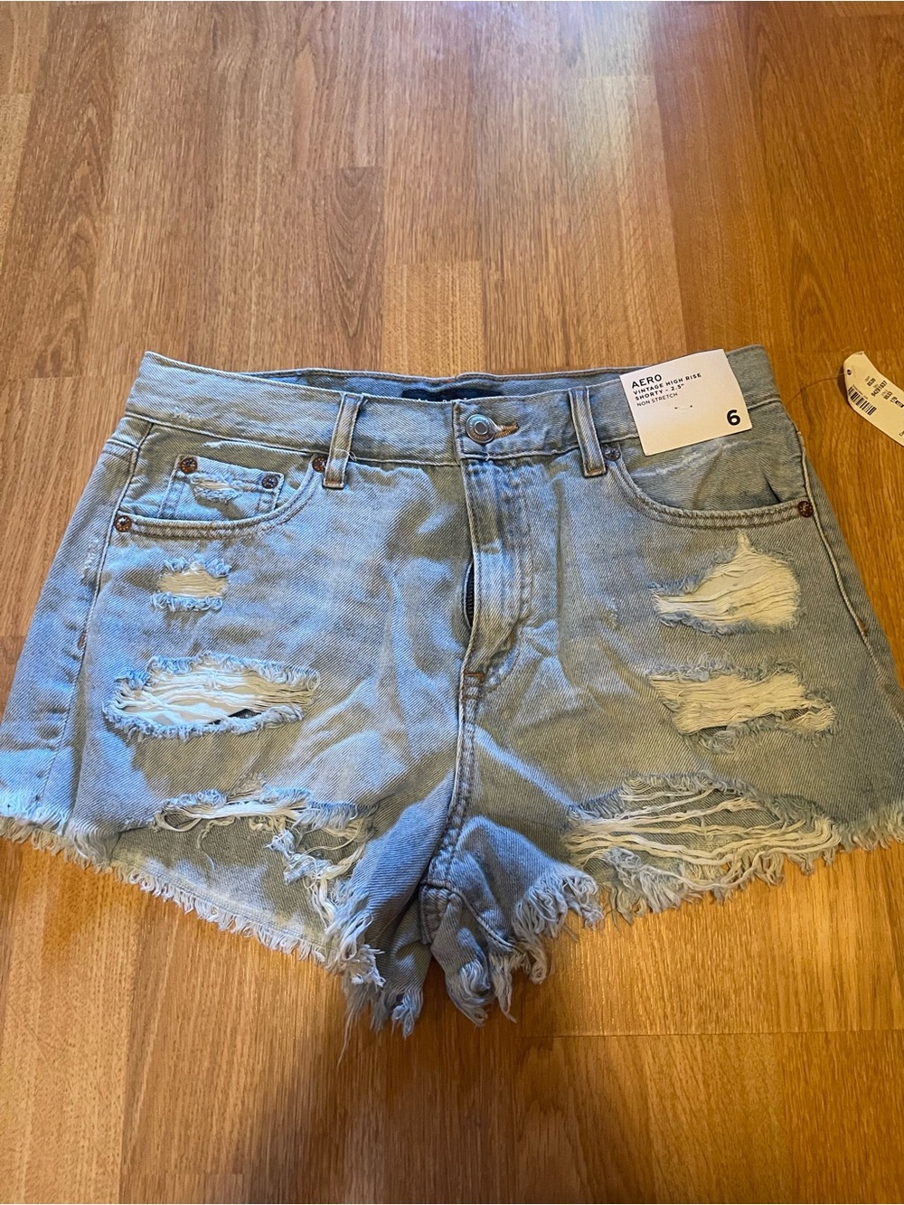 Aeropostale Vintage High Rise Distressed Denim Shorts